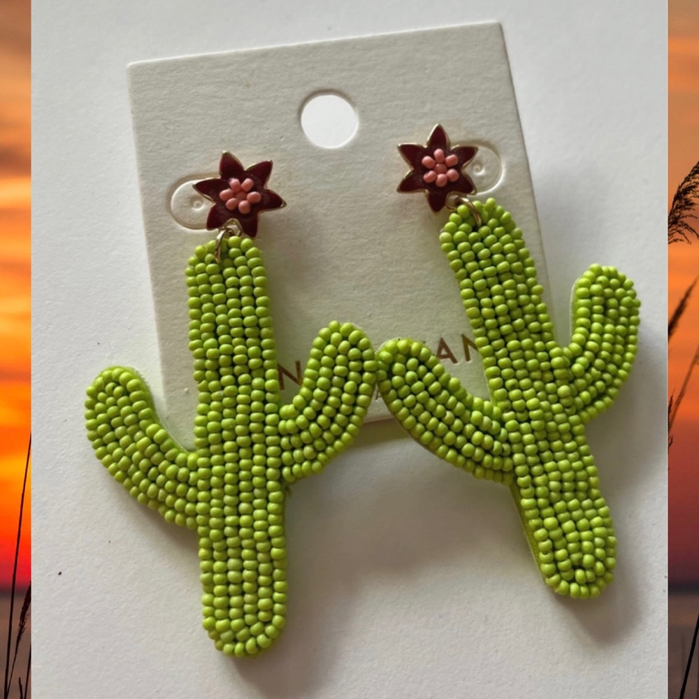 New Lane Bryant 🌵 Cactus Beaded Earrings